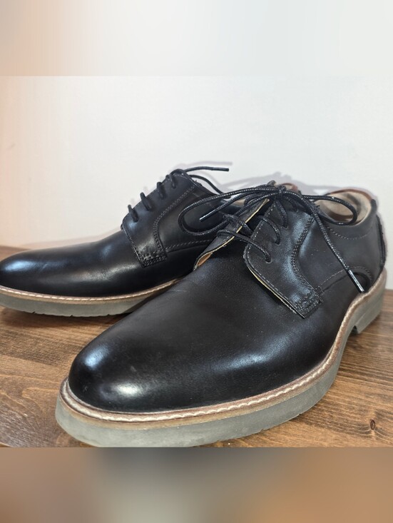 Steve Madden Priam Oxford Men\'s Black Leather Lace-Up Dress Shoe Size 9M